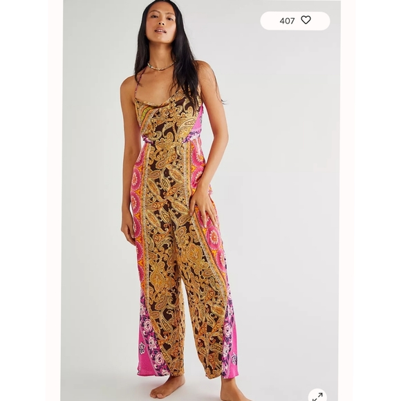 Free people Miranda Printed Jumpsuit size S - Picture 1 of 8
